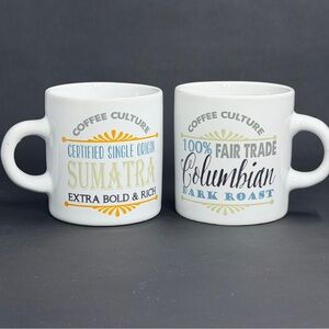 Boston Warehouse Coffee Culture Espresso Cups Duo (Set of 2) 4 oz. - EXCELLENT